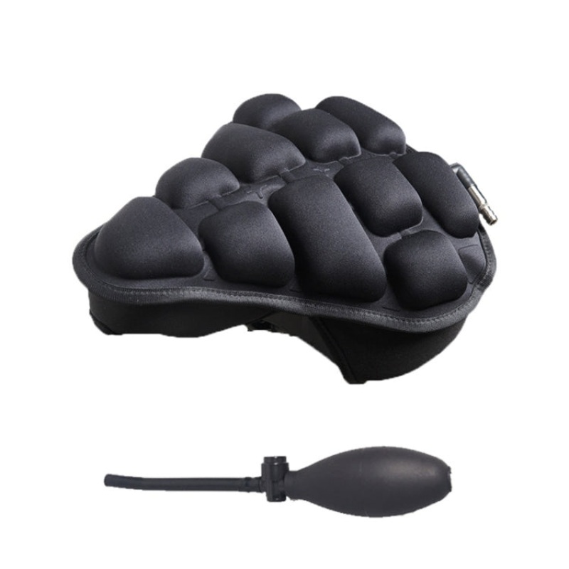 Bicycle Foldable Inflatable Airbag Cushion Seat Cover with Inflator (Black)