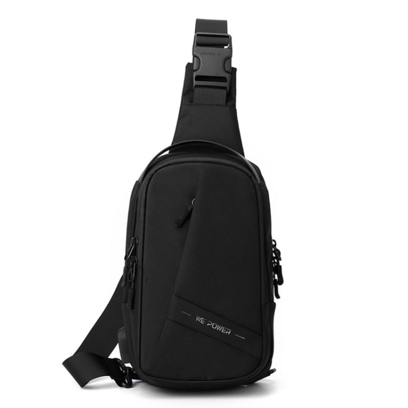 Chest Bag Oxford Cloth Shoulder Messenger Bag (Black)