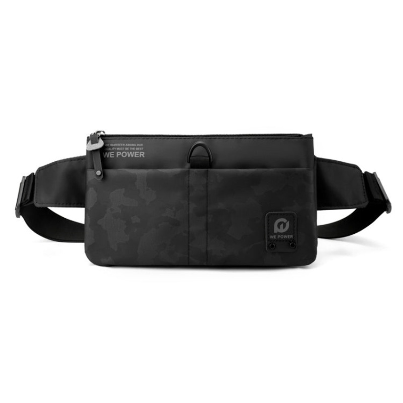 Men Casual Chest Bag Crossbody Bag Waterproof Outdoor Waist Pack (Black)