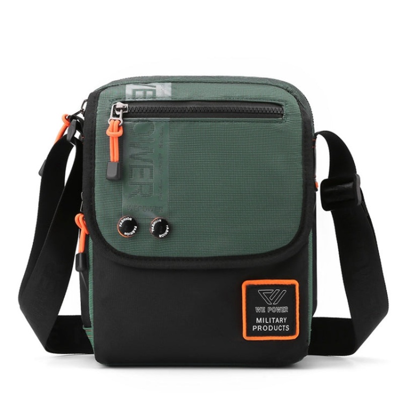Men Casual Messenger Bag Shoulder Backpack Outdoor Sports Gray Green (One Size)