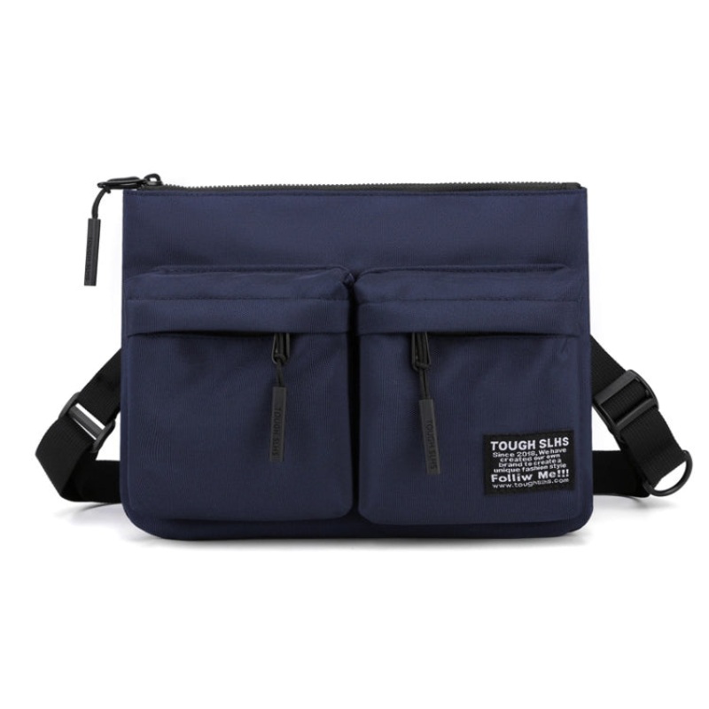 Men Chest Bag Leisure Sports Shoulder Bag Dark Blue Small-medium-Large (dark blue)