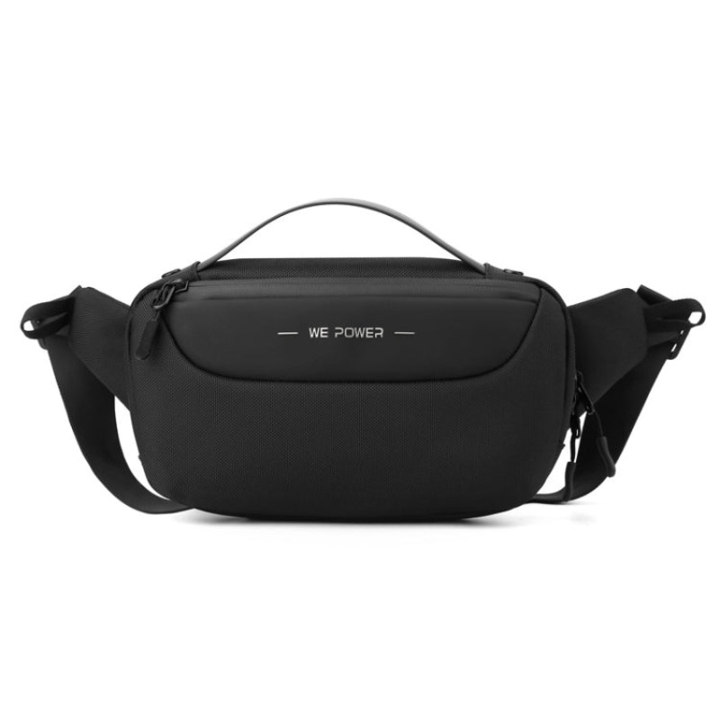 Men Crossbody Bag Multi-Functional Sports Waist Bag Small Shoulder Bag (Black)