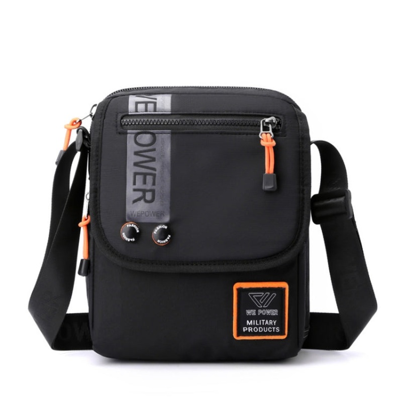 Men Messenger Bag Casual Shoulder Backpack Outdoor Sports Bag (Black)