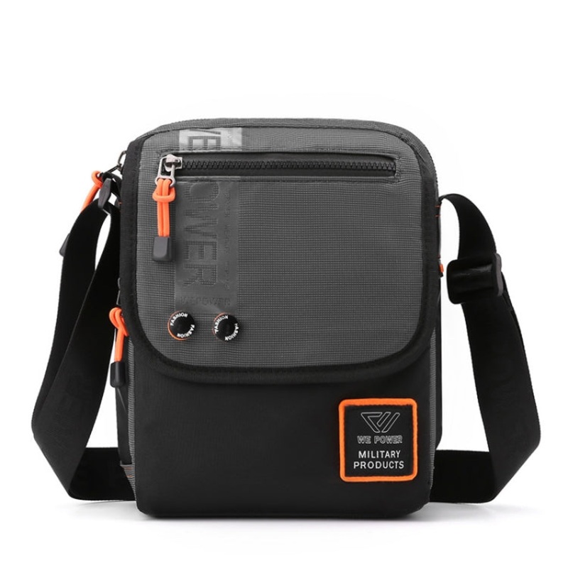 Men Messenger Bag Casual Shoulder Backpack Outdoor Sports Bag (Grey)
