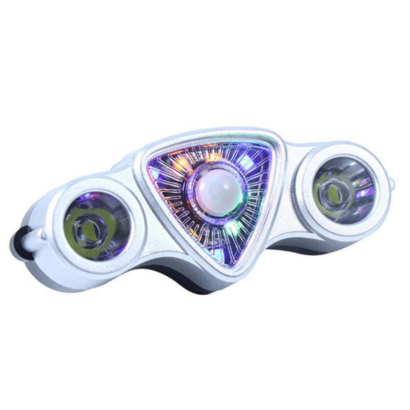 Rechargeable LED Bicycle Tail Light Rechargeable MTB Road Bike Headlight Warning Light (Color Light + Yellow Light)