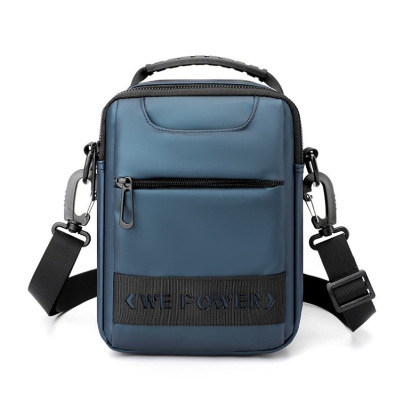 Simple Men Messenger Bag Wear Belt Hanging Handheld Shoulder Bag (Dark Blue)