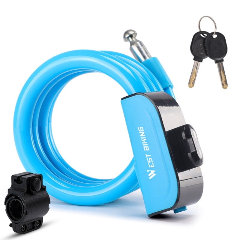 Waterproof Anti-theft Bicycle Lock Steel Cable for Cycling (Blue)