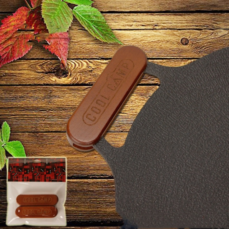Cool Camp Solid Wood Handle for Camping BBQ Pan Grill Heat-resistant Lifting Handle (Natural Wood)