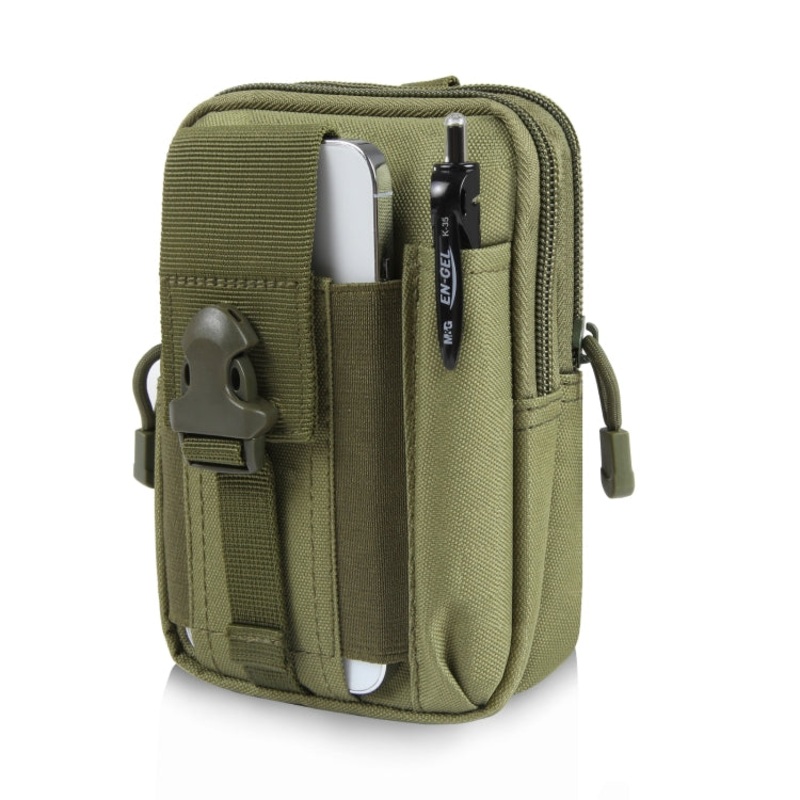 Hiking Belt Waist Bag Outdoor Sport Motorcycle Phone Pouch 7.0 inch (Army Green)