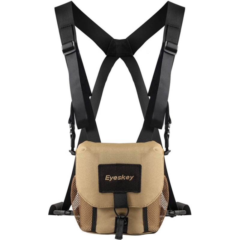 Large Caliber Double Tube Telescope Backpack for Outdoor Travel (Black)