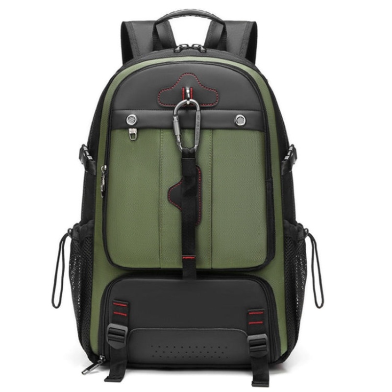 Large Capacity Expandable Shoe Compartment Backpack Travel Bag with USB Port 50L Green (Size: 50L)