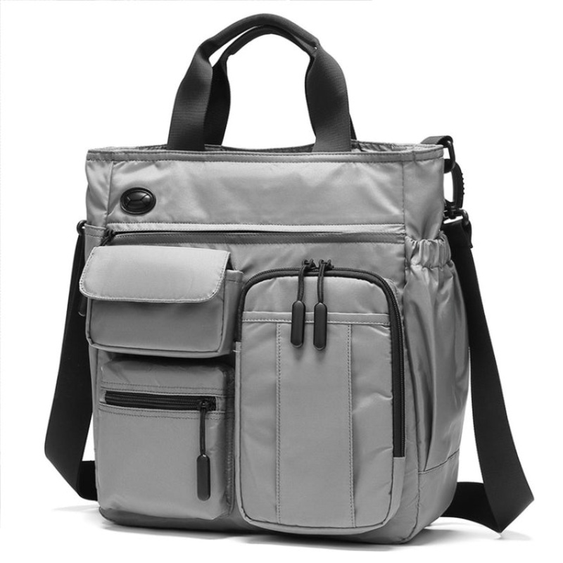 Lightweight Casual Multi-Compartment Laptop Messenger Bag Large Capacity (Grey)