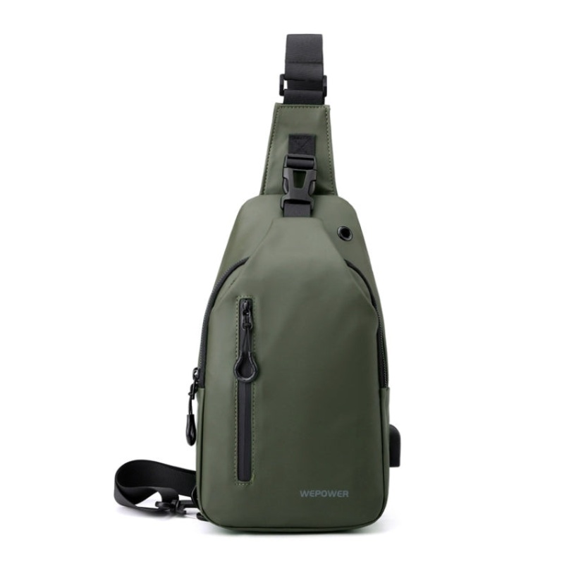 Men Chest Bag Casual Splashproof Backpack Army Green (one size)