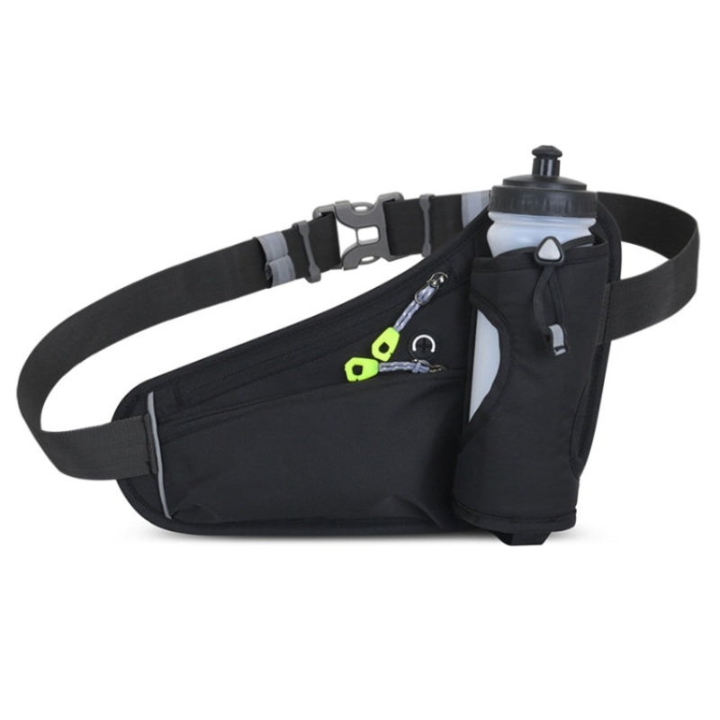 Mountaineering Water Bottle Waist Bag for Outdoor Sports (Black)