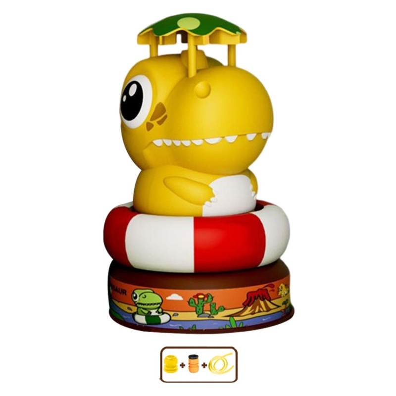 Outdoor Beach Dinosaur Sprinkler Drama Water Toys, Style: Yellow + 2 Plug + 3m Tube