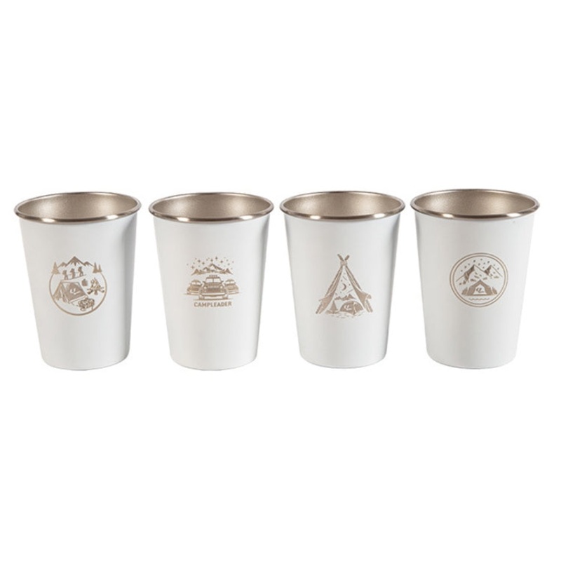 Outdoor Camping Folding Stainless Steel Water Cup Set (White) for Sale