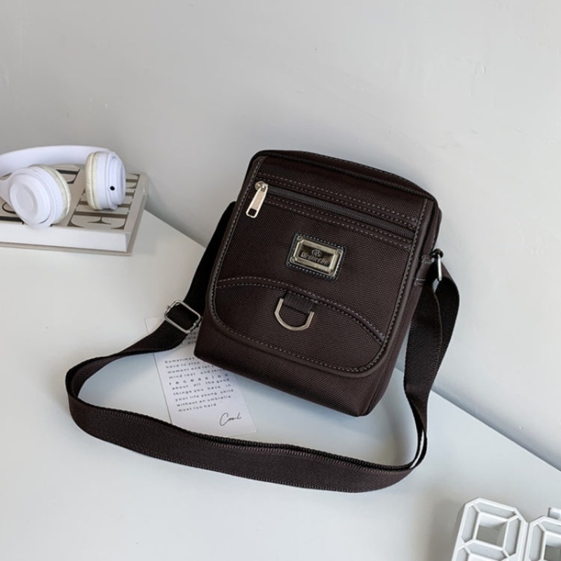 Commercial Male Single Shoulder Crossbody Bag Small Backpack (Brown, Large)