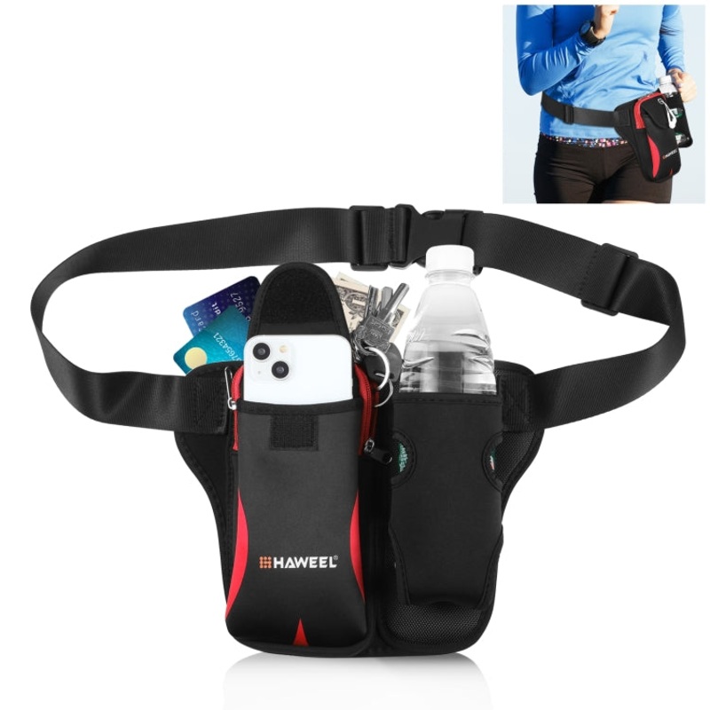 Multi-Function Sports Fitness Water Bottle Waist Bag (Red)