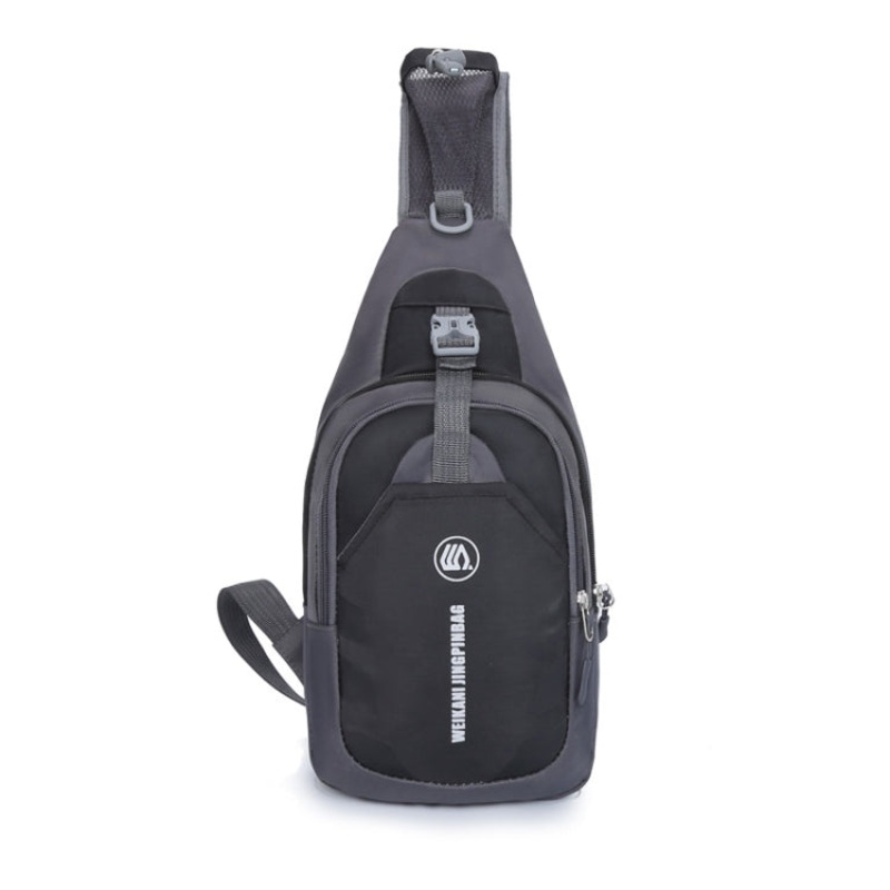 Single Shoulder Diagonal Mini Chest Bag Outdoor Sports Bag (Black)