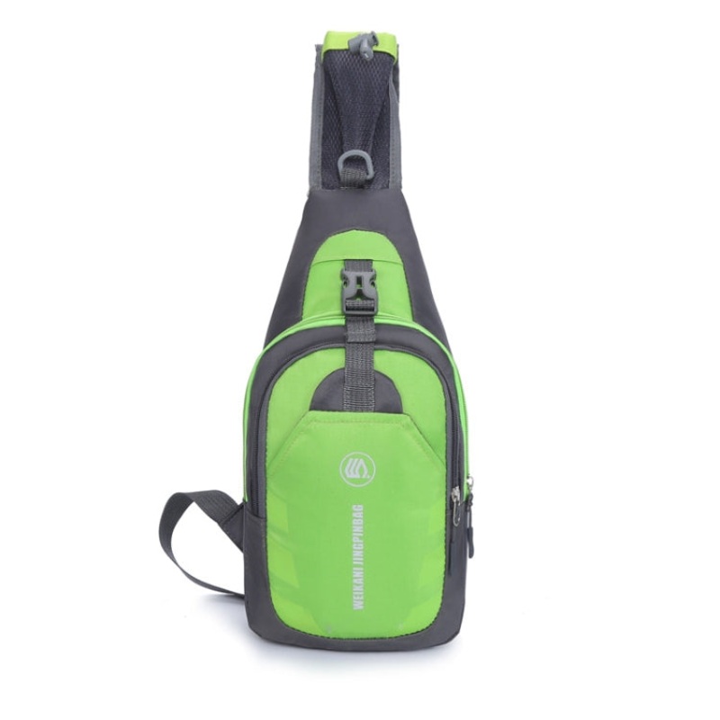 Single Shoulder Diagonal Mini Chest Bag Outdoor Sports Bag Green (One Size)