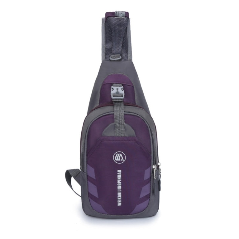 Single Shoulder Diagonal Mini Chest Bag Outdoor Sports Bag Purple (One Size)