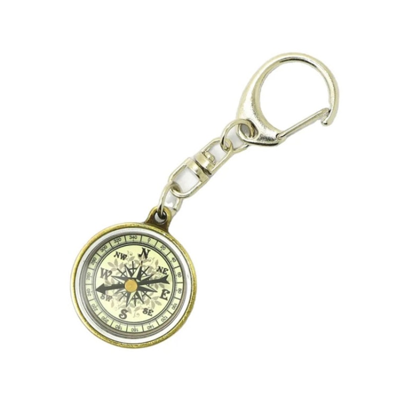 Vintage Zinc Alloy Metal Compass Keychain (Nisa C25X)
