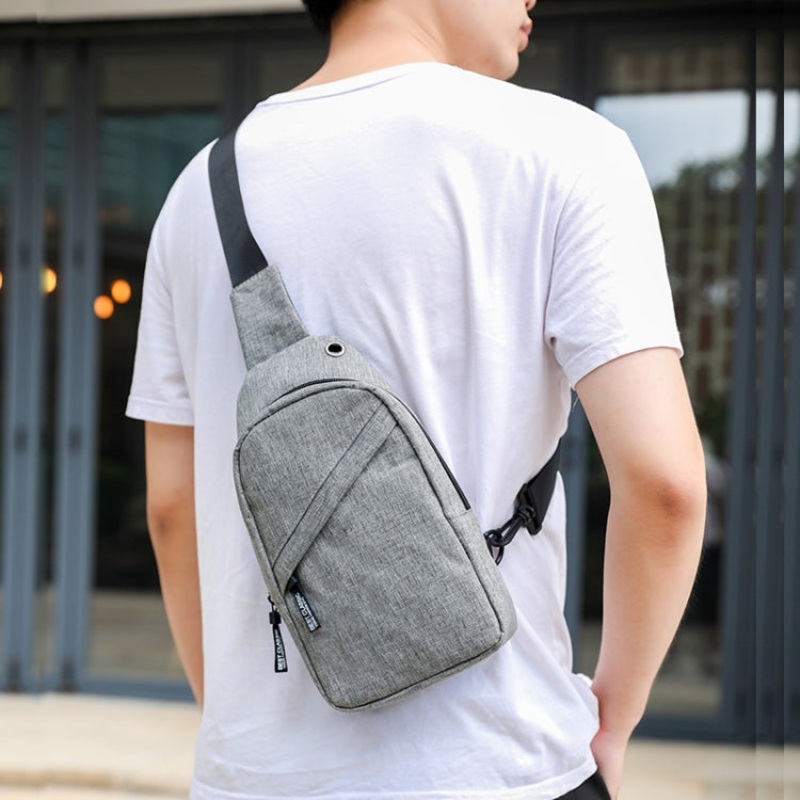 Men Chest Bag Messenger Bag Oxford Cloth Sports Bag Snowflake Gray (Snowflake Gray)