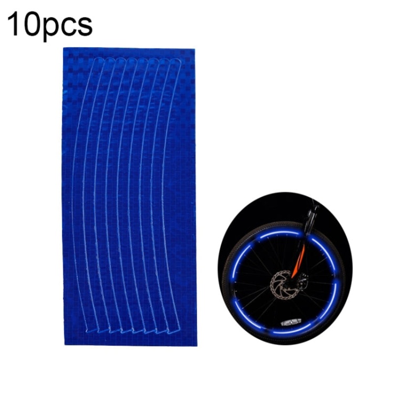Reflective Stickers for Bicycle Rims Riding Equipment Accessories Blue (10pcs)