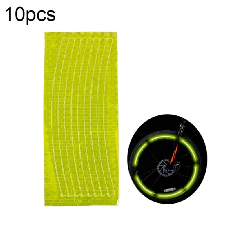 Reflective Stickers for Bicycle Rims Riding Equipment Accessories (Yellow)