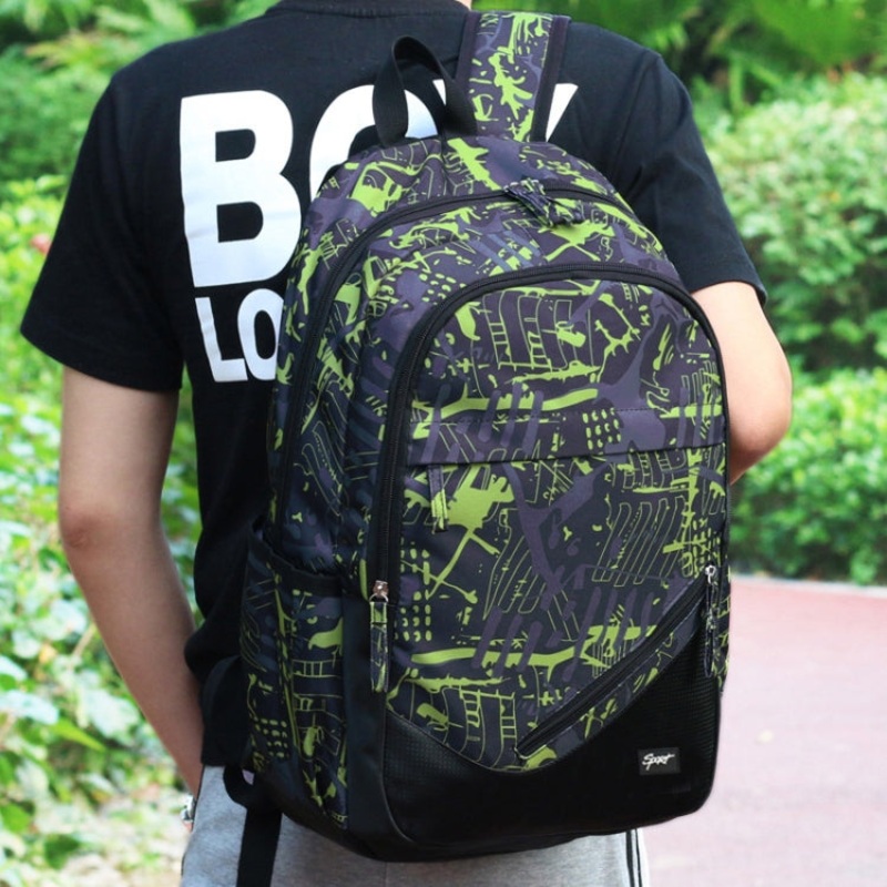 Student Schoolbag Backpack Casual Computer Travel Bag Green (One size)