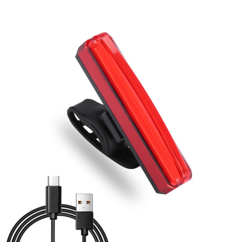 Usb Rechargeable Waterproof Bicycle Tail Light Night Riding Warning Light (Red)