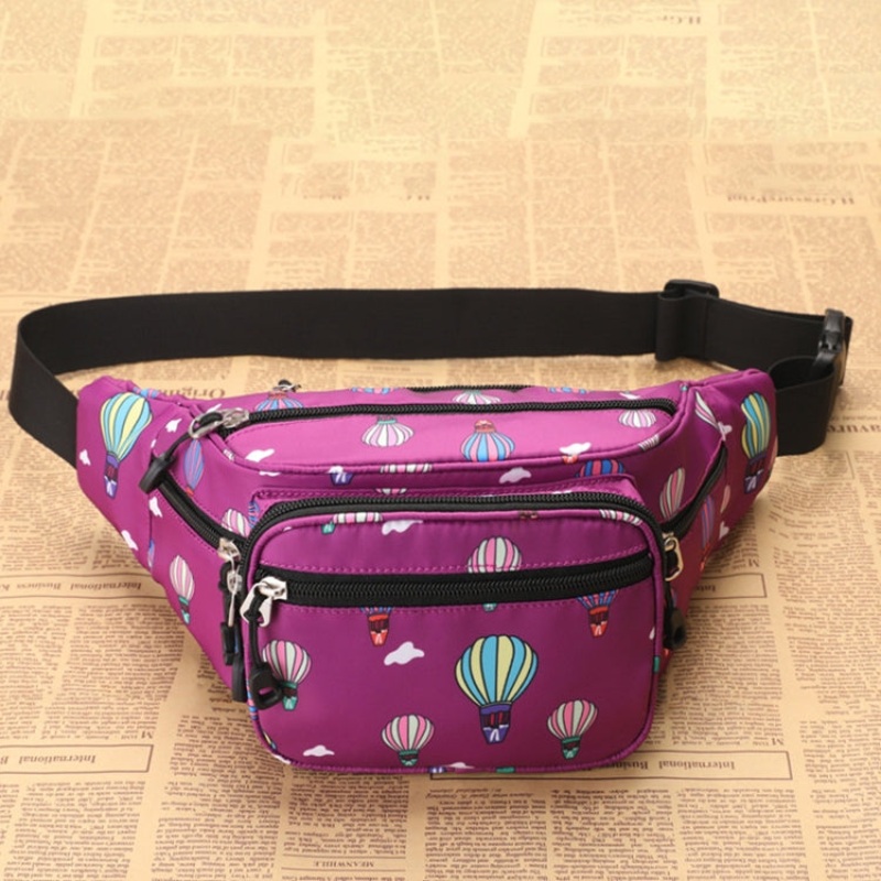 Women Summer Crossbody Waist Bag Large Capacity Cell Phone Bag (Balloon Purple)