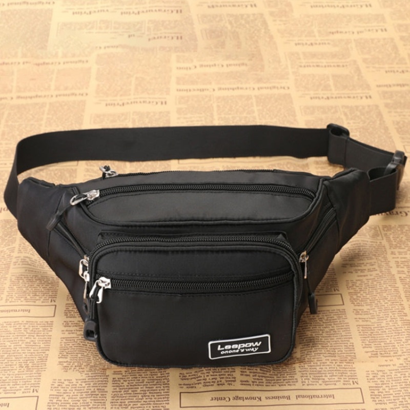 Women Summer Crossbody Waist Bag Large Capacity Cell Phone Bag (Black)