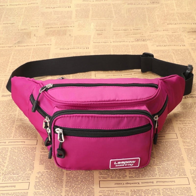 Women Summer Crossbody Waist Bag Large Capacity Cell Phone Bag (Rose Red)