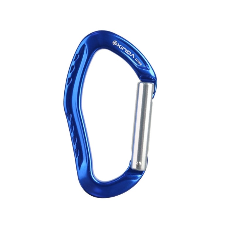 22kn Rock Climbing Straight Quickdraw Spring-Loaded Gate Aluminum Carabiner (Blue)