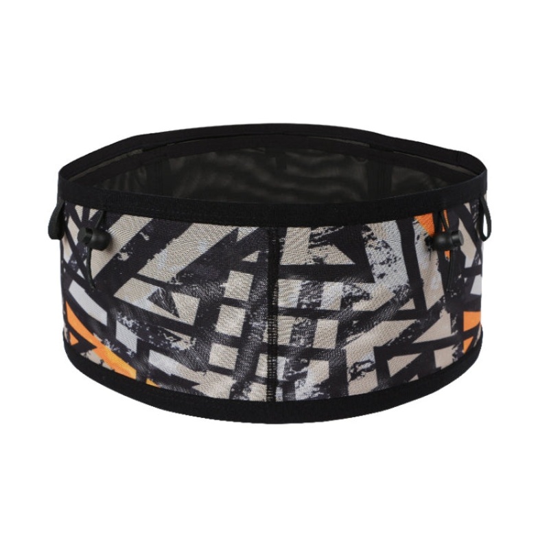 Large Capacity Elastic Mesh Close-fitting Mobile Phone Bag Cycling Mountaineering Kettle Bag (Black/ Orange) XXL