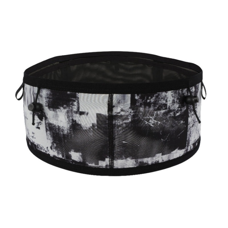 Large Capacity Elastic Mesh Close-fitting Mobile Phone Kettle Bag (XL Black White)