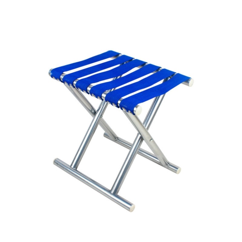Metal Tube Outdoor Folding Chair Fishing Stool Camping Portable Stool Medium (25.5cm) - Random Color