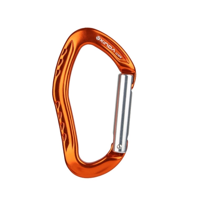 Rock Climbing Straight Quickdraw Aluminum Carabiner (Orange) - 22KN