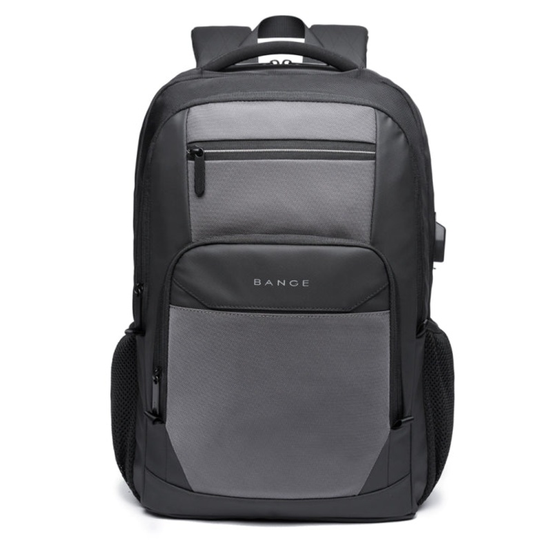 Waterproof Men Oxford Fabric Backpack with USB Port (Grey)