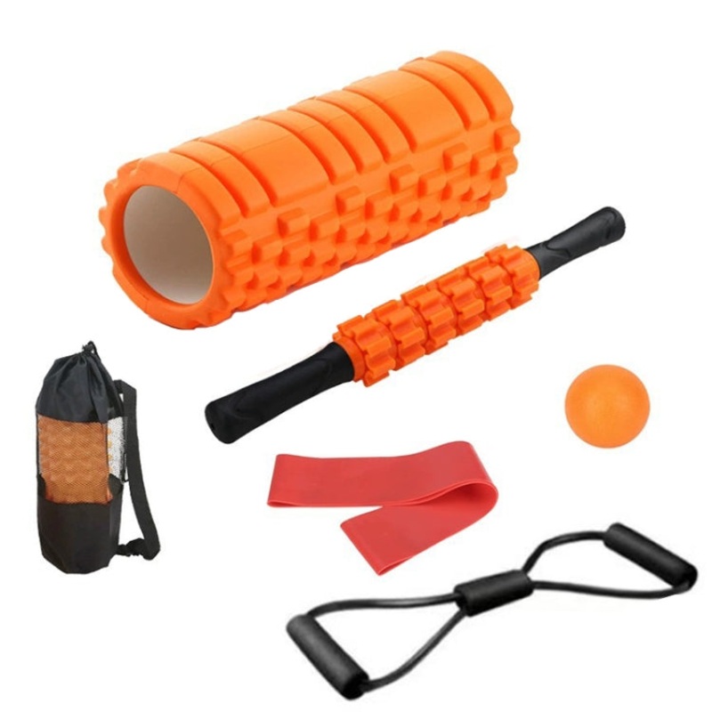 33cm 6pcs Eva Hollow Foam Roller Muscle Relaxation Yoga Column Set Fitness Equipment (Orange)