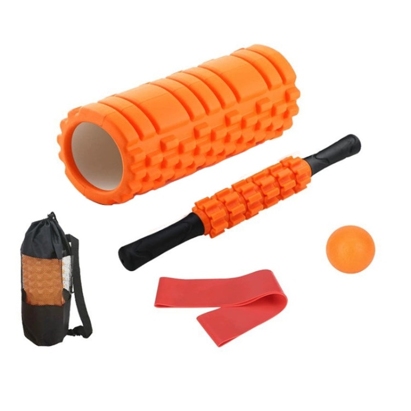 Eva Hollow Foam Roller Muscle Relaxation Column Set Fitness Equipment 5pcs (Orange)