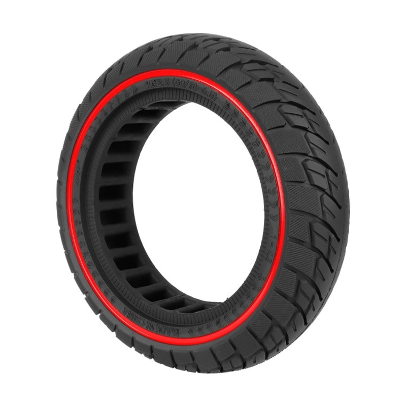 For Ninebot Max G30 10 X 2.5 Inch  (60/70-6.5) Scooter Solid Rubber Tire Red Line