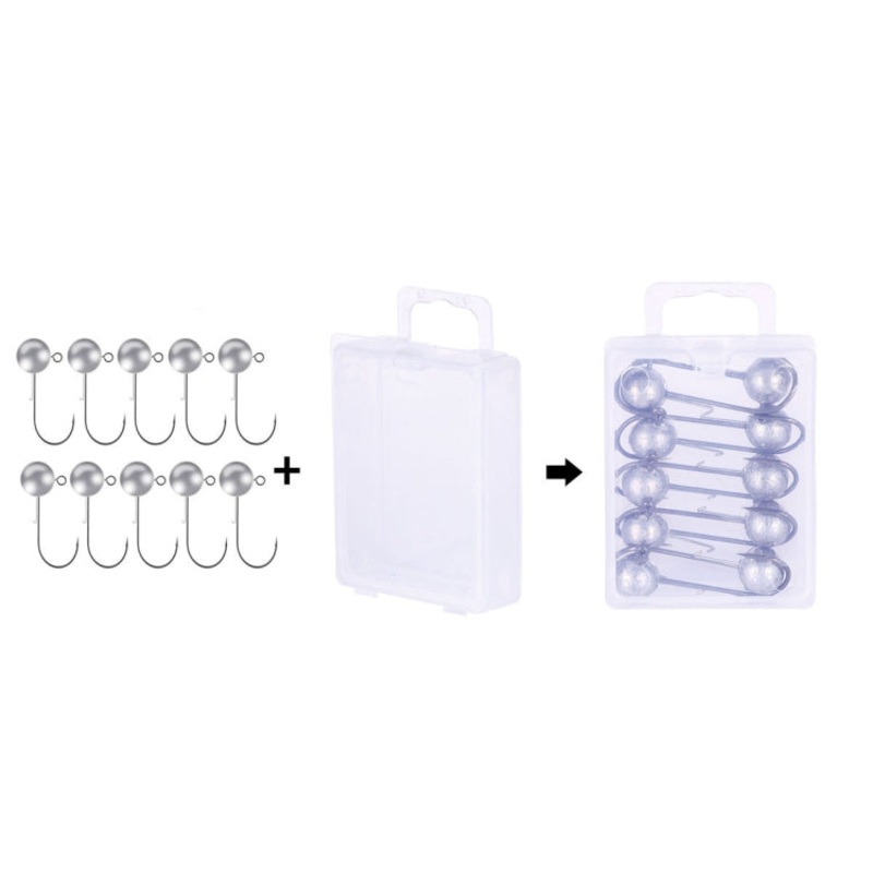HENGJIA JI035 10pcs 7g Lead Head Hook Fishing Gear Lua Anti-drop Hooks
