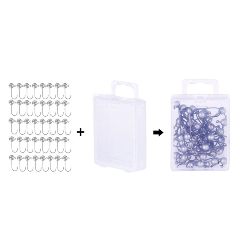 HENGJIA JI035 40pcs 1.5g Lead Head Hook Fishing Gear Lua Anti-drop Hooks
