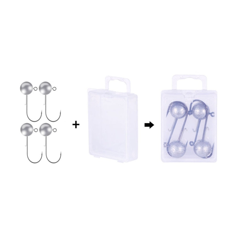 HENGJIA JI035 4pcs 20g Lead Head Hook Fishing Gear Lua Anti-drop Hooks