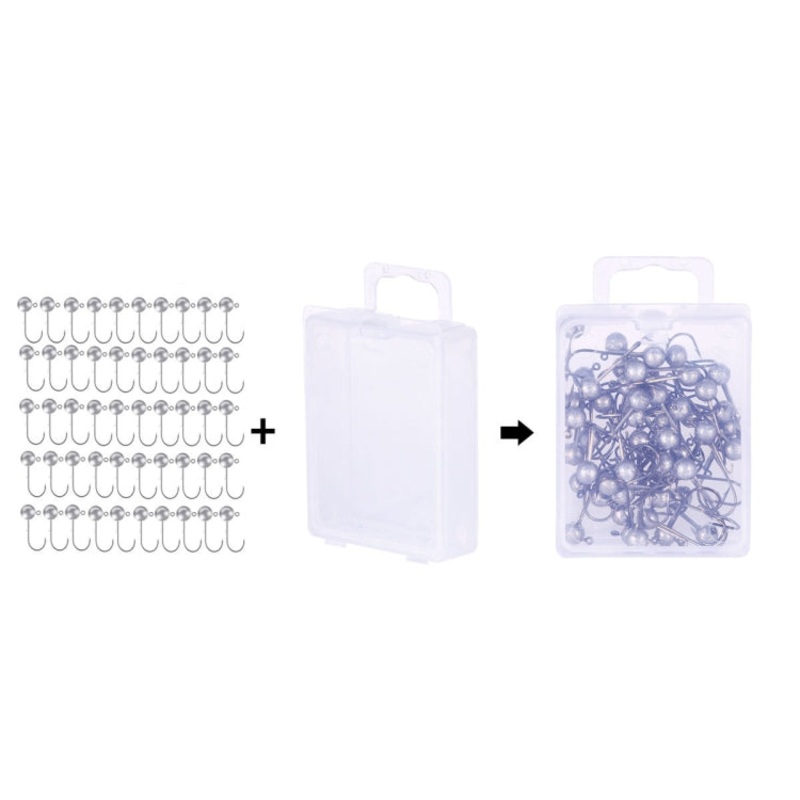 HENGJIA JI035 50pcs 1g Lead Head Hook Fishing Gear Lua Anti-drop Hooks