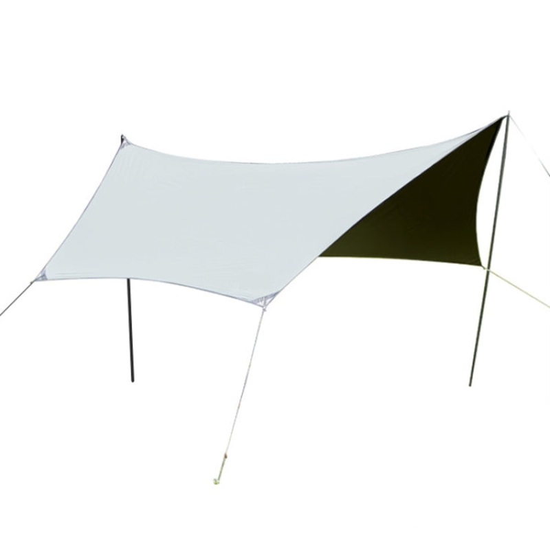 Outdoor Camping Tent Vinyl Sunscreen Hexagon 4x3m Sky Blue (sky blue)