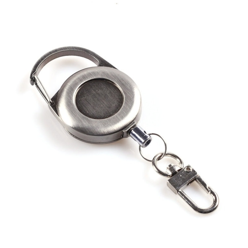 Outdoor Mountaineering Metal Easy-to-Pull Retractable Key Chain (Metal Color)