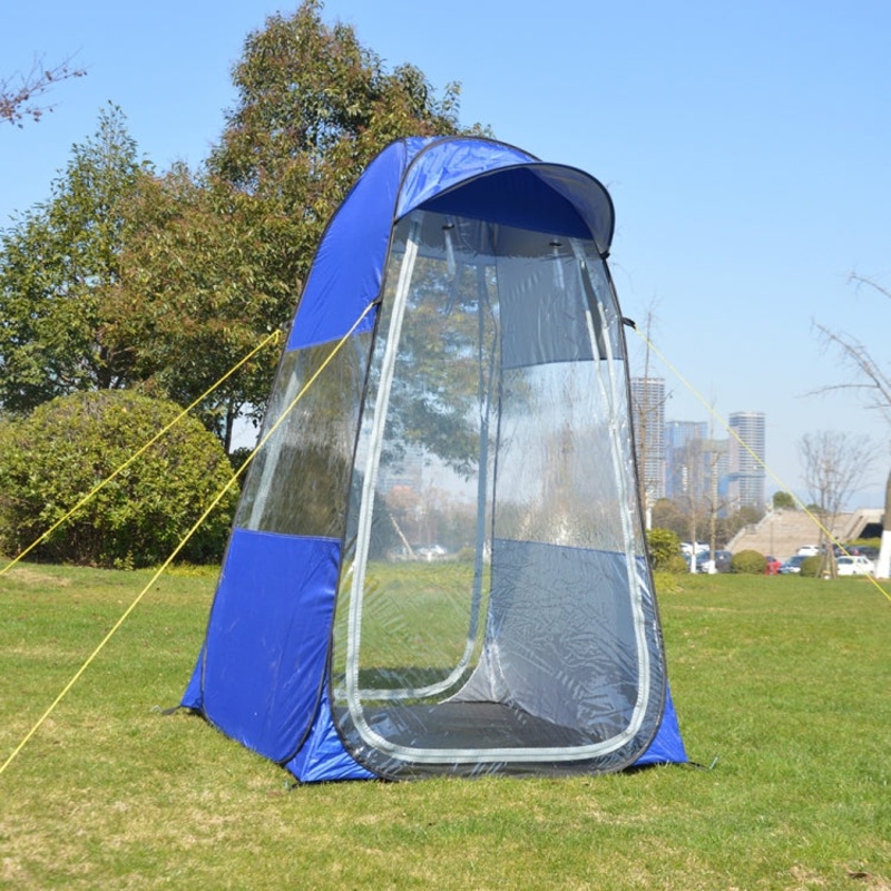 Single Foldable Outdoor Fishing Rainproof Sunshade Tent with Double-doors (Blue)